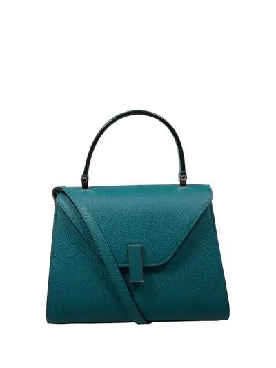 Valextra Iside Foldover Mini Top Handle Bag In Green