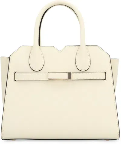 Valextra Milano Mini Top Handle Bag In White