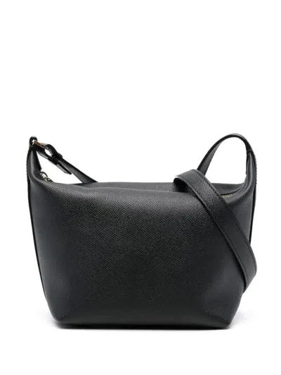 Valextra Zipped Adjustable Shoulder Bag In Black