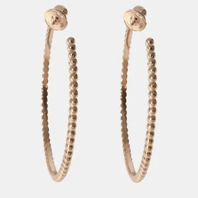 Pre-owned Van Cleef & Arpels 18k Rose Gold Large Perlee Hoop Earring