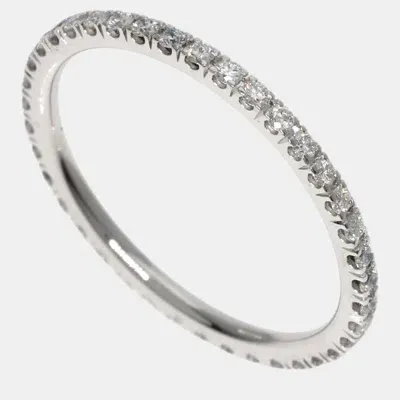 Pre-owned Van Cleef & Arpels 18k White Gold And Diamond Eternity Band Ring Eu 49