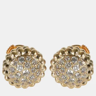 Pre-owned Van Cleef & Arpels 18k Yellow Gold Perlee Earrings