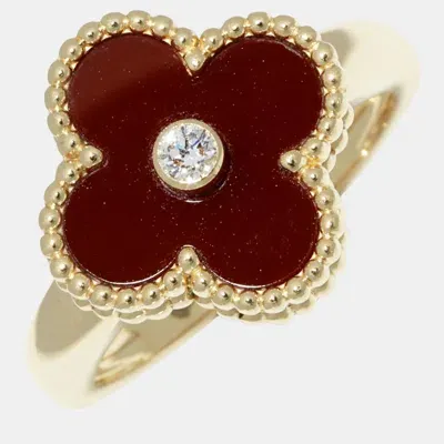 Pre-owned Van Cleef & Arpels 18k Yg Carnelian Ring Gold Metal