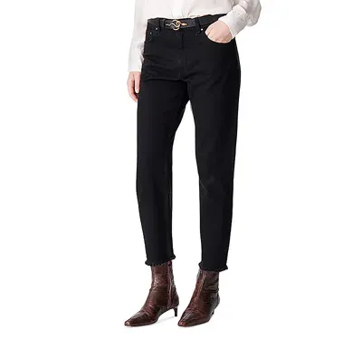 Vanessa Bruno Biarritz High Rise Straight Ankle Jeans In Noir