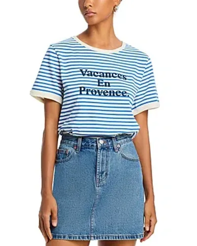 Vanessa Bruno Cereste Striped Tee In Ecru/blue