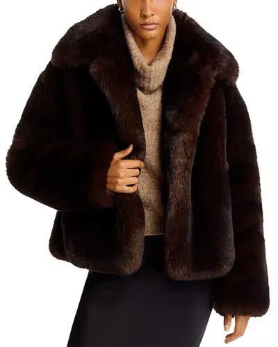 Vanessa Bruno Daniel Faux Fur Jacket In Marron