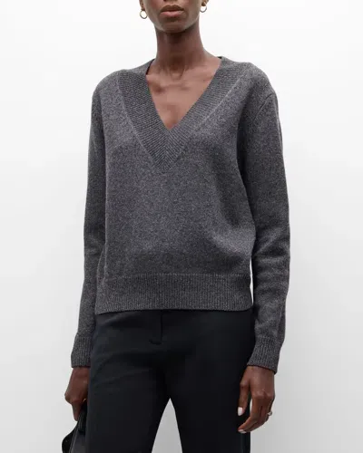 Vanessa Bruno Devora V-neck Wool Sweater In Grey