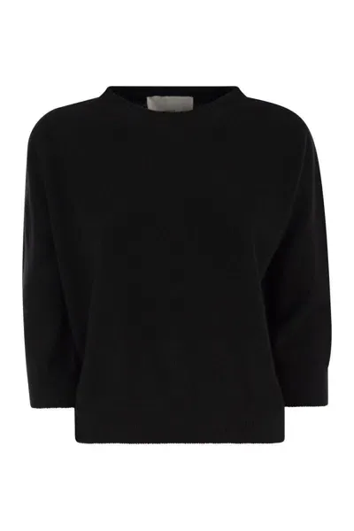 Vanisé Cashmere Crop Sweater In Black