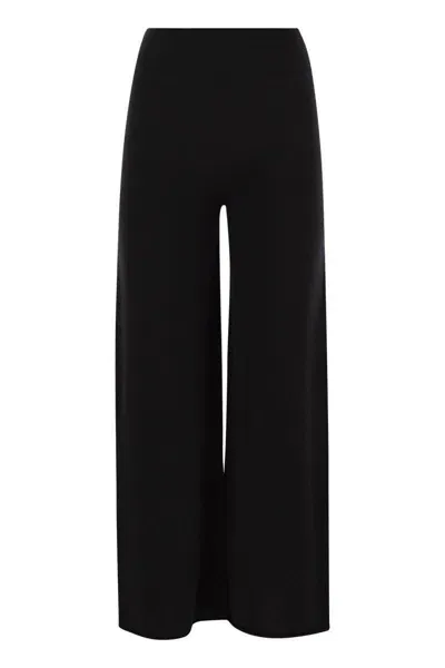 Vanisé Cashmere Wide-leg Trousers In Black