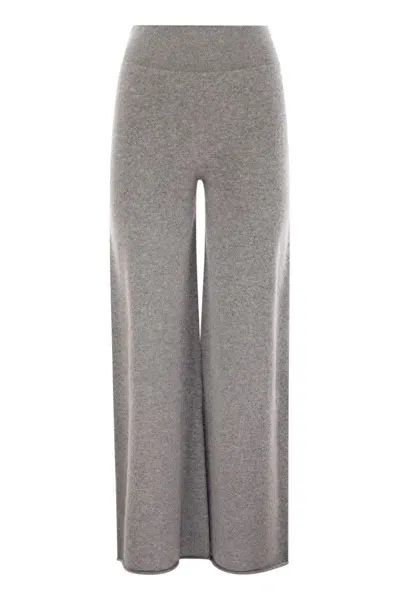 Vanisé Cashmere Wide-leg Trousers In Grey