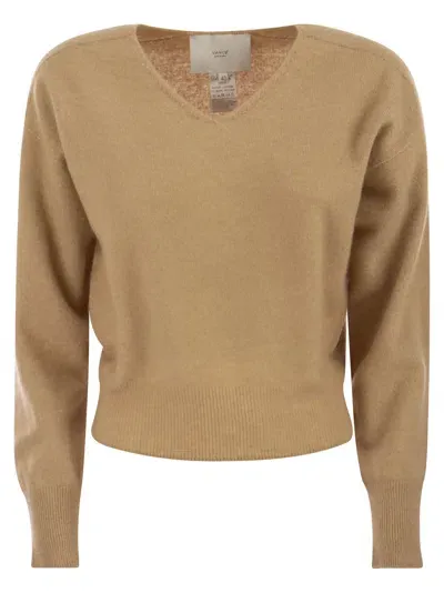 Vanisé Francy - Cashmere V-neck Sweater In Neutrals