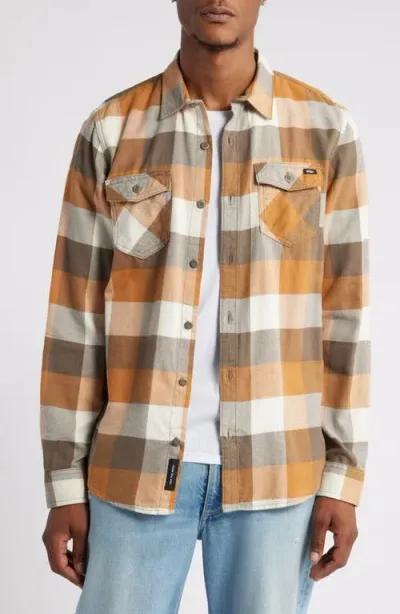 Vans Box Plaid Flannel Button-up Shirt In Bungee Cord/brown Sugar