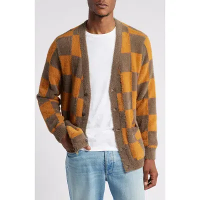 Vans Canfield Checkerboard Cardigan In Bungee Cord/brown Sugar