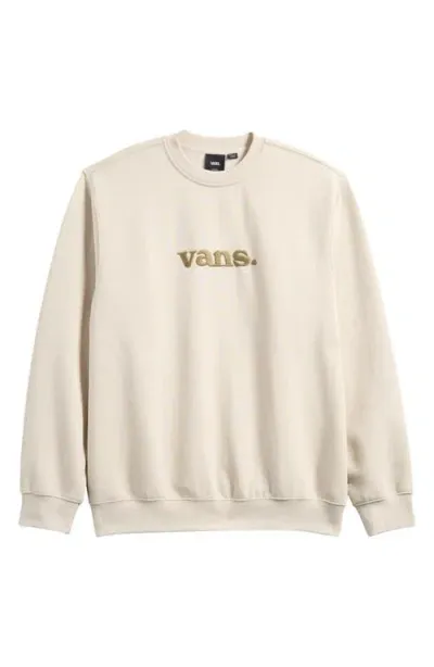 Vans Crewneck Cotton Blend Sweatshirt In Oatmeal