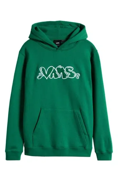 Vans Kids' By Caps Loose Fit Embroidered Hoodie In Verdant Green