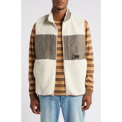 Vans Trevor High Pile Fleece Vest In Oatmeal/bungee Cord