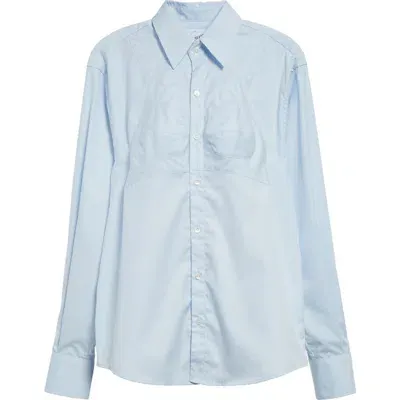 Vaquera Bra Cotton Poplin Button-up Shirt In Baby Blue