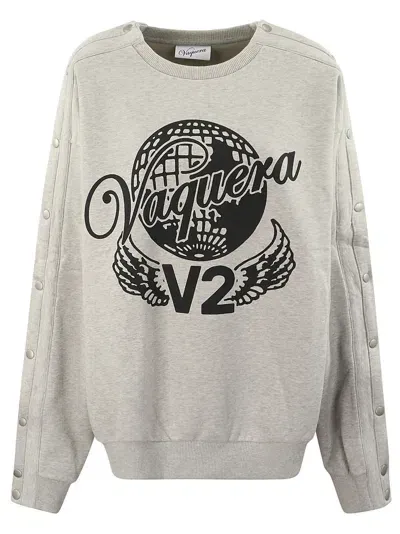 Vaquera Women Snap Sweatshirt Woven In Grey