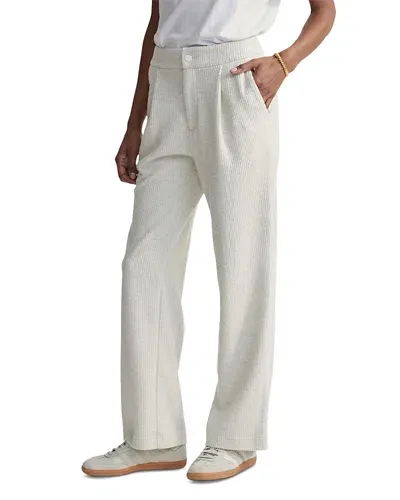 Varley Aberdeen Ribbed Knit Pants In Egret