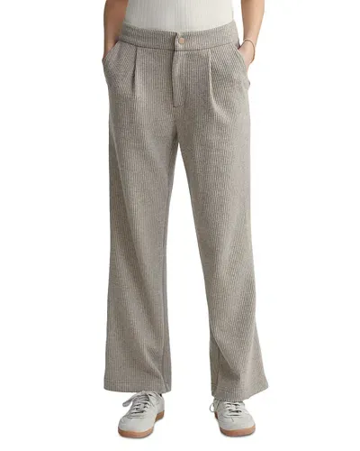 Varley Aberdeen Ribbed Knit Pants In Taupe Marl