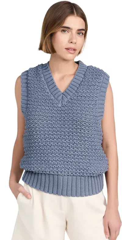 Varley Adie Knit Vest Stone Blue