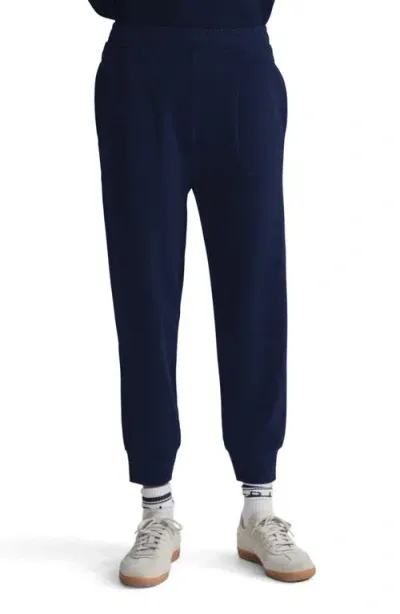 Varley Brushed Rib Knit Slim Joggers In Dark Sapphire