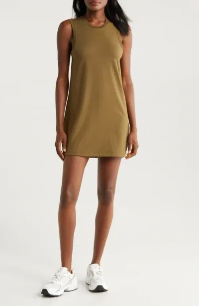 Varley Caleta Minidress In Dark Olive