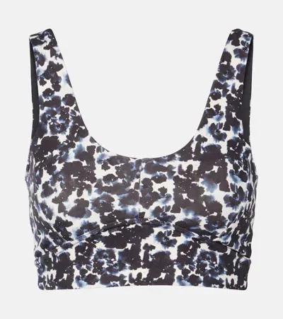 Varley Form Elsie Printed Sports Bra In Blue