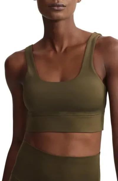 Varley Cori Freesoft™️ Jersey Sports Bra In Dark Olive