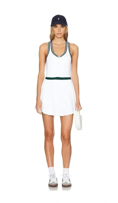 Varley Jane Court Dress In White & Forest