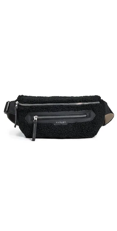 Varley Kansa Faux-shearling Belt Bag In Black