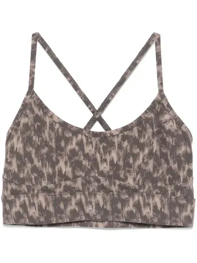 Varley Form Park Printed Bra Top In Brown