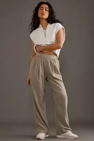 Varley Riggs Relaxed Trousers In Neutral