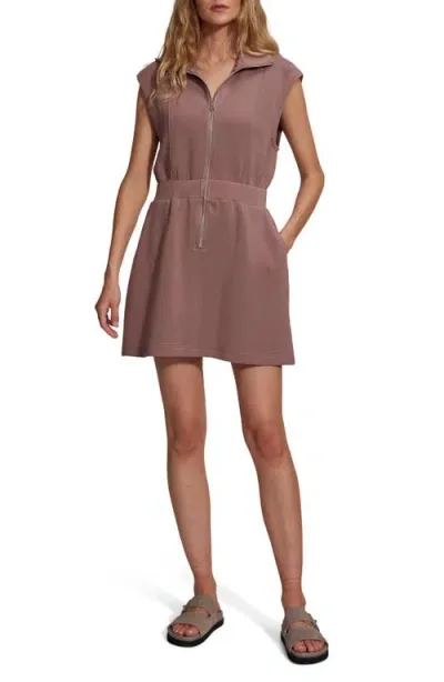 Varley Rosannah Zip Front Minidress In Antler