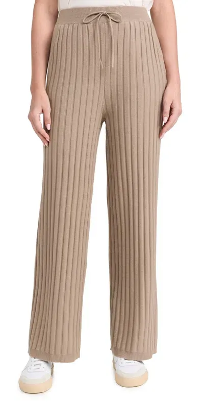 Varley Simeon Wide Rib Knit Trousers Fungi