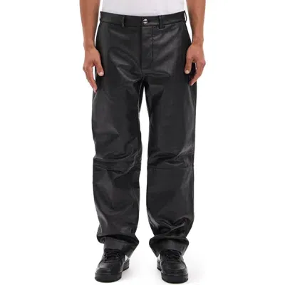 Vayder Straight Leg Leather Pants In Black