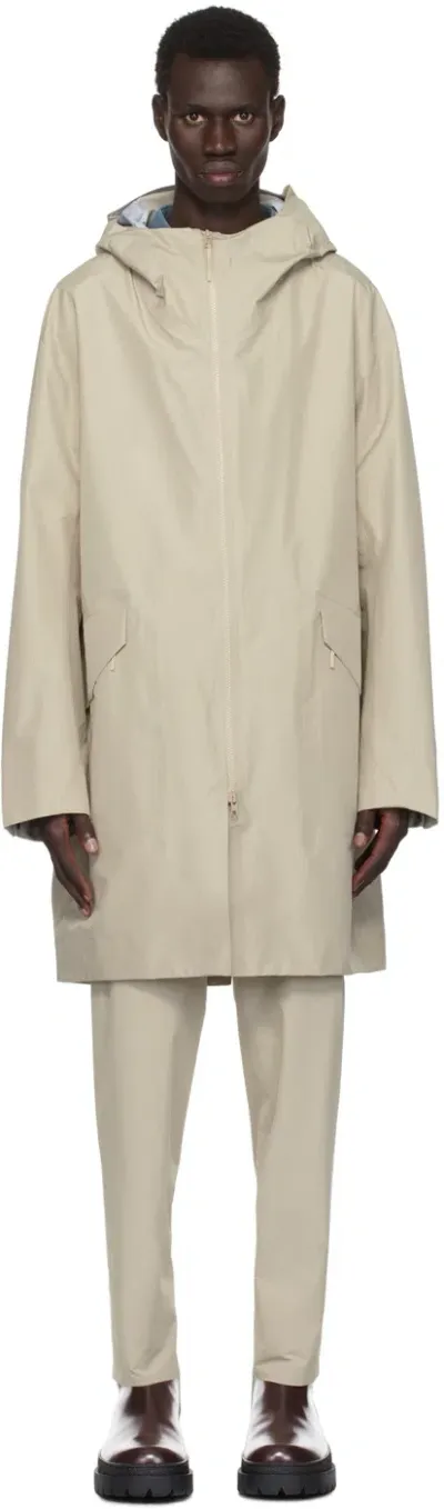 Veilance Beige Monitor Coat In Rune