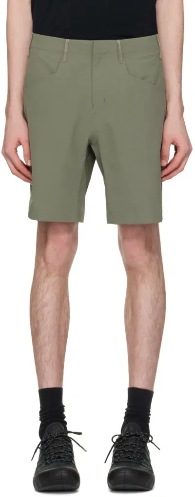 Veilance Khaki Voronoi Shorts In Green