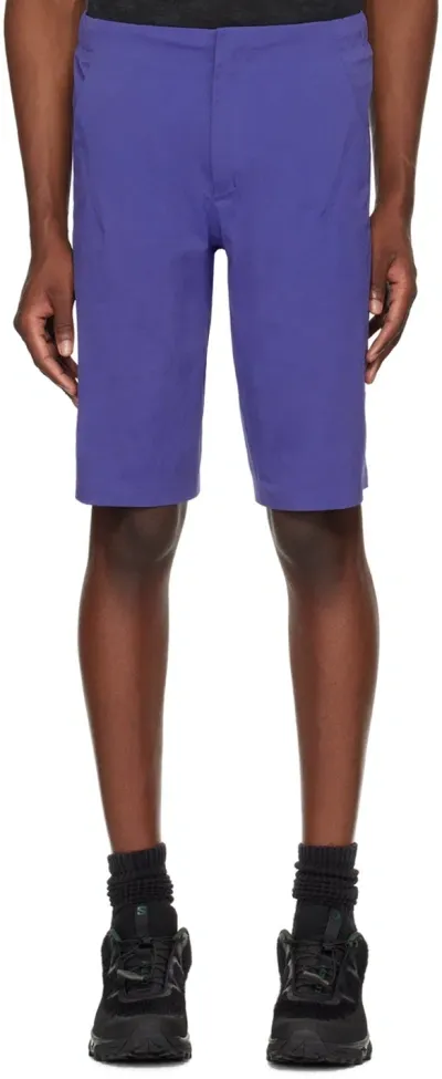 Veilance Purple Spere Lt Shorts In Tidal