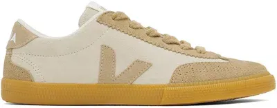 Veja Beige Volley Suede Sneakers In Natural/sahara