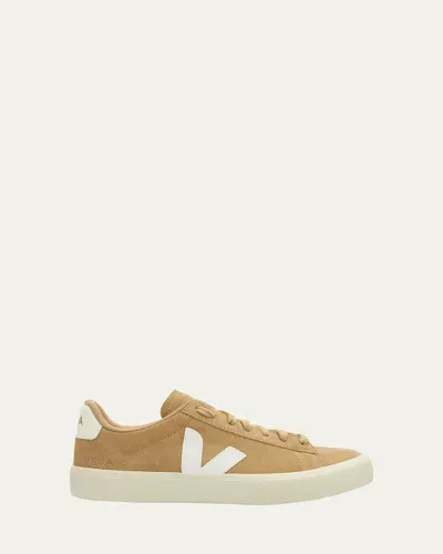 Veja Campo Bicolor Leather Low-top Sneakers In Dune/wht