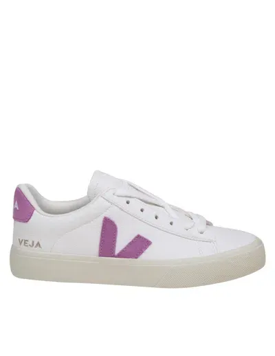 Veja Campo Chromefree Leather Sneaker In White Mulberry In Viola