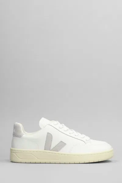 Veja V-12 Sneakers In White Leather In Weiss