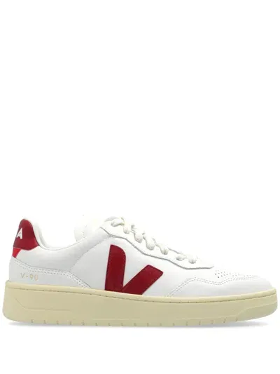 Veja V-90 Sneakers In Extra-white_marsala