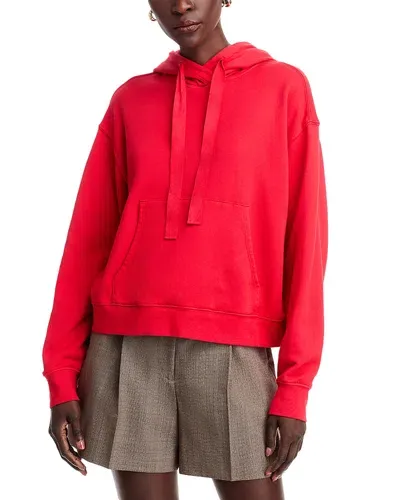 Velvet By Graham & Spencer Hooded Cotton Sweatshirt In Ruby Red