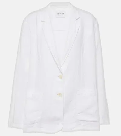 Velvet Lenny Linen Blazer In White