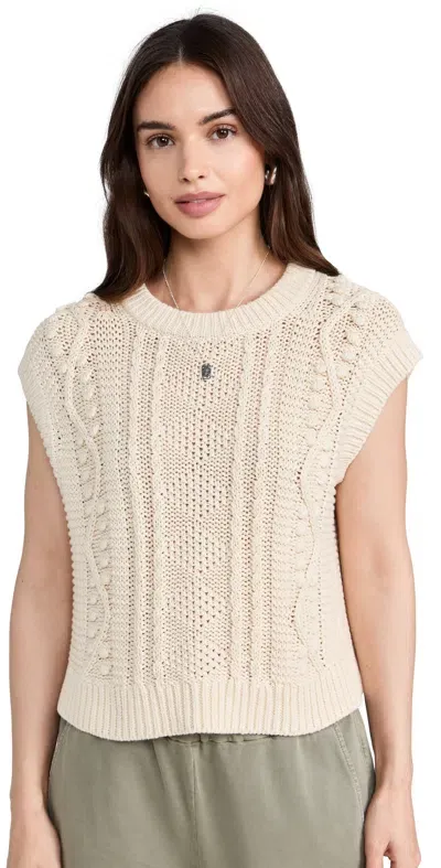 Velvet Hadden Cable-knit Sweater Vest In Beige