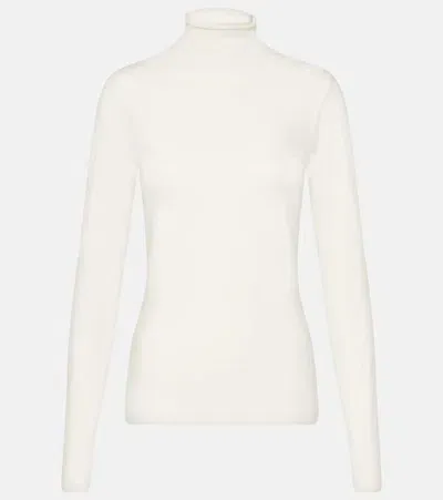 Velvet Talisia Cotton-blend Turtleneck Top In White