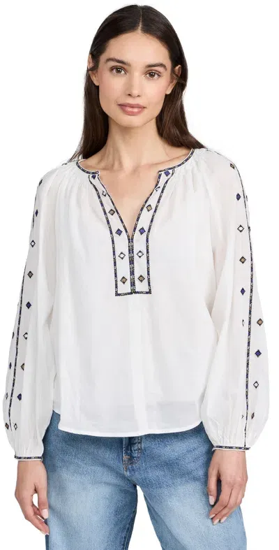 Velvet Tina Blouse White In Weiss