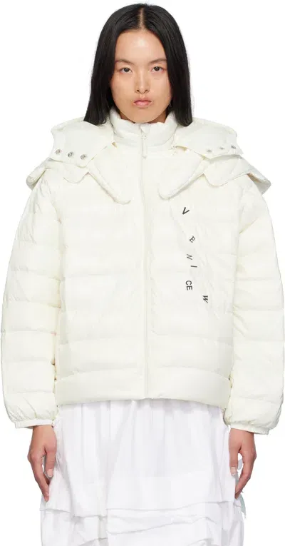 Venicew White Wings Down Jacket In Egg White